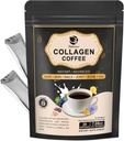 Lukaree Collagen Coffee with Vitamin B7, B9, Instant Collagen Peptide Powder with Reseratrol, Vitamin C, Carnosine for Hair, Skin, Nails, Bones