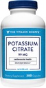 Den Vitamin Shoppe Kalium Citrate 99MG - Understøtter hjerte-kar-sundhed, fremmer cellular funktion, og hjælper med at vedligeholde elektrolyte balance for samlede wellness (300 kapsler)