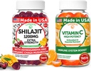 Lunakai USA Made Shilajit & C-vitamin High Potency Gummies Bundle - Energi og immunforsvar - Non- GMO & lækker