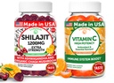 Lunakai USA Made Shilajit & C-vitamin High Potency Gummies Bundle - Energi og immunforsvar - Non- GMO & lækker