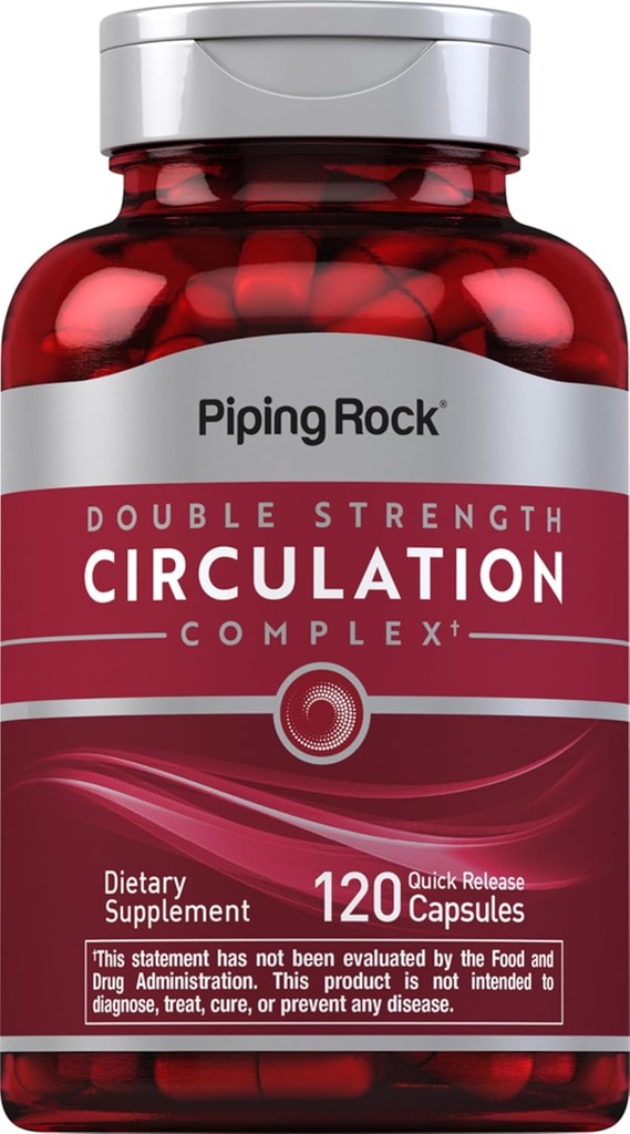 Piping Rock Circulations Supplement: 124; 120 Kapsler: 124; Double Strength Complex: 124; Non- GMO, Gluten Free