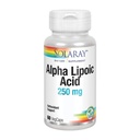 SOLARAY Alpha Lipoinsyre 250 mg - 60 VegCaps - Sund antioxidant Aktivitet og energistøtte - Non- GMO & Vegan