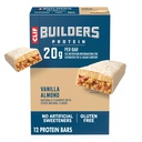 CLIF BUILDERS Proteinbarer - Vanilla Mandel Flavor - 20g Plant Based Protein - Gluten Free - Non-GMO - Lav Glycemisk - Ingen kunstige sødestoffer - 2.4 oz. (12 Pack)