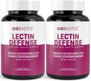 GOBIOTIX Lectin Defense - Lectin Blocker Supplement for Leaky Gut med MSM og fordøjelsesenzymer - Aids in Intestinal Health for Women and Men - Non- GMO + Gluten Free - 60 Kapsler (2)