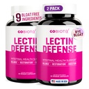 GOBIOTIX Lectin Defense - Lectin Blocker Supplement for Leaky Gut med MSM og fordøjelsesenzymer - Aids in Intestinal Health for Women and Men - Non- GMO + Gluten Free - 60 Kapsler (2)