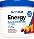 Nutricost Energy Complex (Fruit Punch) (60 Servere) - Clean Energy Powder, 300g Kosttilskud