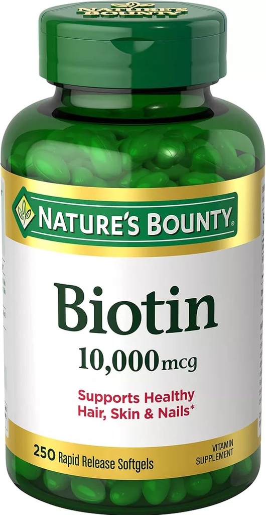 Nature 's Bounty Biotin 10.000 mcg, 250 Rapid Release Softels