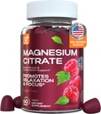 Magnesium Gummier for voksne 180 Mg - Premium Magnesium Citrate Supplement for Muscles, Nerves, Bones, og Heart Health - Glutenfri, Sugar- fri, Berry Flavor - for mænd og kvinder - 60 Gummier