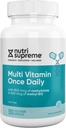 Nutri Supreme Multivitamin til mænd og kvinder med over 20 vitaminer og mineraler, Dagligt næringstilskud til immunforsvar, Kosher, Vegetar, 90 dages forsyning