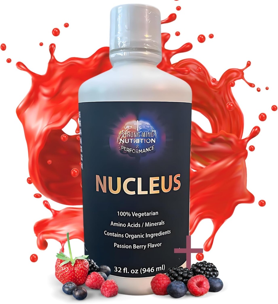 Nucleus flydende vitaminer - Multivitamin Nutrition Drikke til mænd og kvinder, Sukker og Gluten Free, Vegetarisk Multivitamin Supplement, Ingen kunstige smagsstoffer eller sødestoffer - 32 oz (Passion Berry Flavor)
