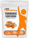 Bulkadditions.com Gurkemeje Extract Powder - fra Gurkemeje Root, Curcumin Kosttilskud, Gurkemeje Curcumin Powder - Gluten Free, 1g per Serving, 250g (8,8 oz) (Pack of 1)
