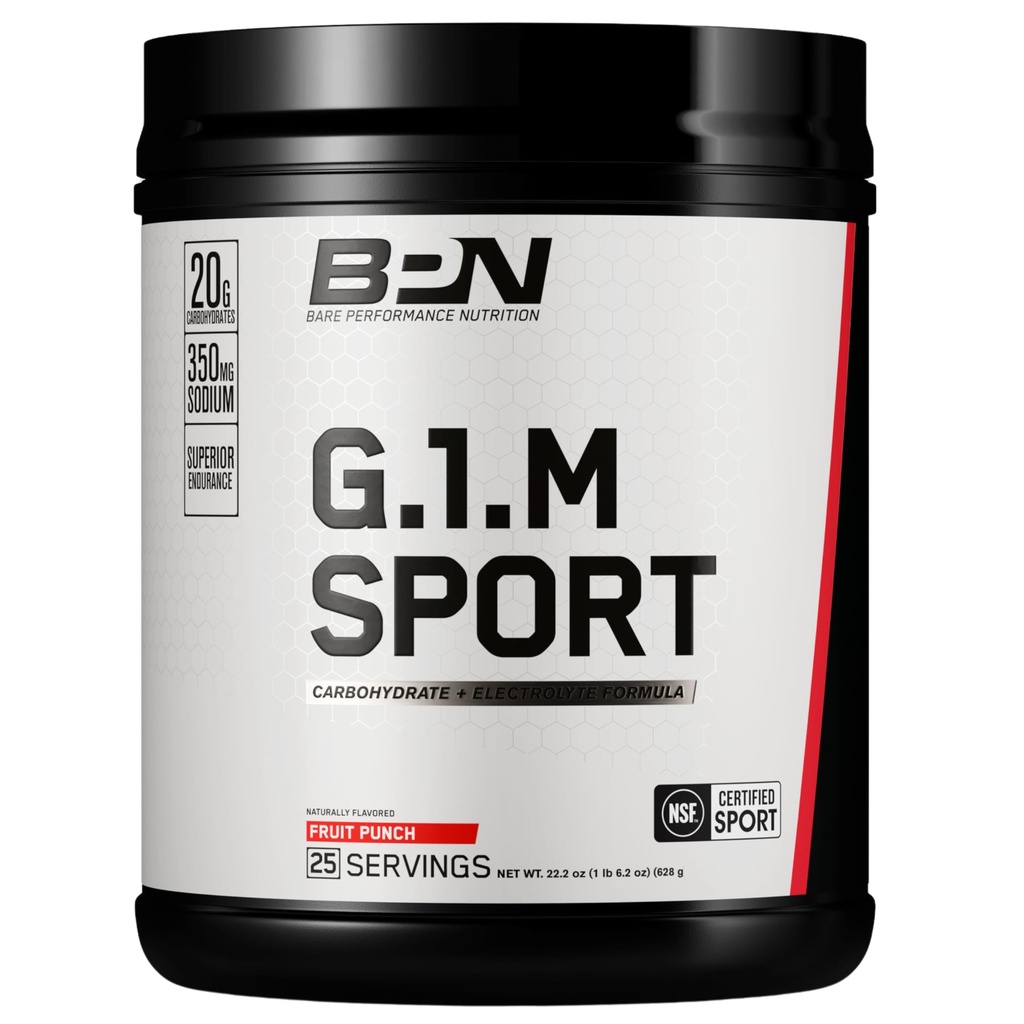 BARE YDEEVNE NETRITION, BPN G.1.M Go One more Sport, Endurance Training Fuel, Superior Carbohydrat & Elektrolytes Powder Formel, Reducere træthed, Frugt Punch, 25 Serveringer