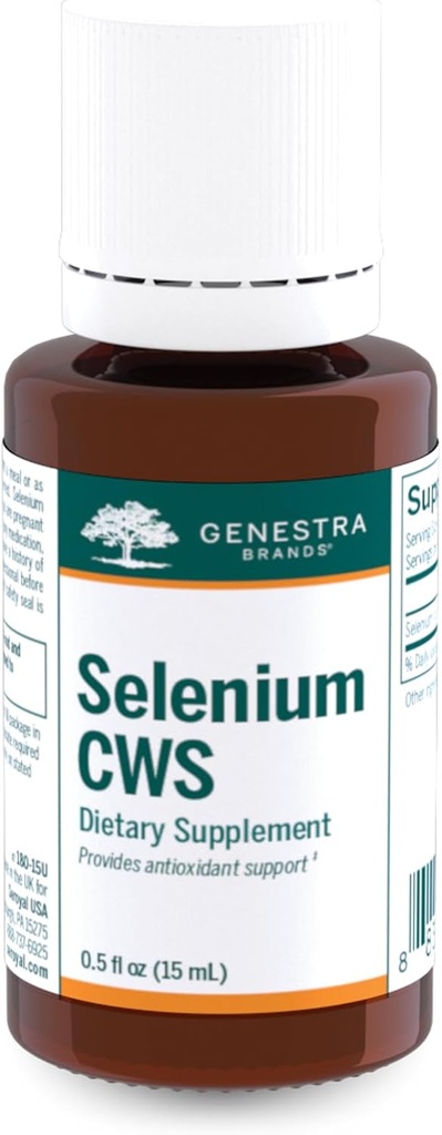 Genestra Brands Selenium CWS Note 124; Antioxidant Nutrient Support Hjælper med at beskytte mod oxiderende Stress Note 124; 0,5 fl. oz.