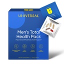 Mænds Total Health Daily Vitamin Packs - 22 essentielle mineraler og vitaminer til mænd, All- in- One Multivitamin Supplement for Energy, Stress Support, Heart, Gut Sundhed med Krill Oil, Adaptogens - 30 Pack