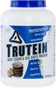 Krop Nutrition Trutein High Protein Powder: 45% Whey, 45% Casein, 10% Egg White Protein Shake Mix, Gluten- Free, Lavnatrium, Lavcarb Protein Supplement for mænd og kvinder, Chokolade Peanut Butter, 4lb