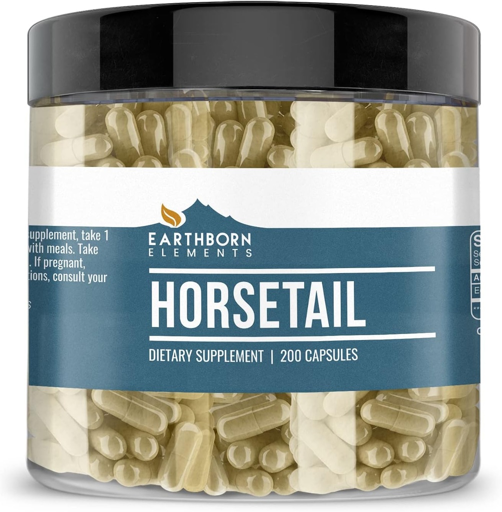 Earthborn Elements Horsetail 200 Kapsler, Pure & Ufortyndet, Ingen tilsætningsstoffer