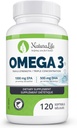 Triple Strength Omega 3 Fish Oil Capsules Measures 124; High EPA & DHA Measures 124; 1000mg Measures 124; 100% naturlige essentielle fedtsyrer