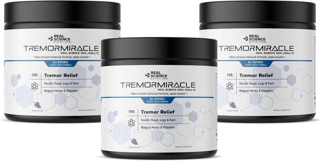 Tremor Miracle - Essential Tremor Herbal Supplement Powder for Hands, Legs, Feet, Head Tremors (13.4 Oz, Grape Flavor) (3)
