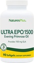 NaturePlus Ultra EPO 1500 - Aften Primrose Oil - Premenstrual og Menopausal Antioxidant Support - fremmer Clear Skin - Gluten Free - 90 Softgels, 90 Servere