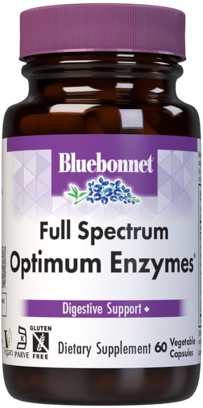 BlueBonnet Full Spectrum Optimum Enzymes Vegetarian Capsules, 60 Count