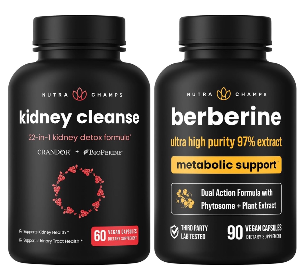 NutraChamps Complete Nyre Sundhed: Berberine & Nyre Rense Duo