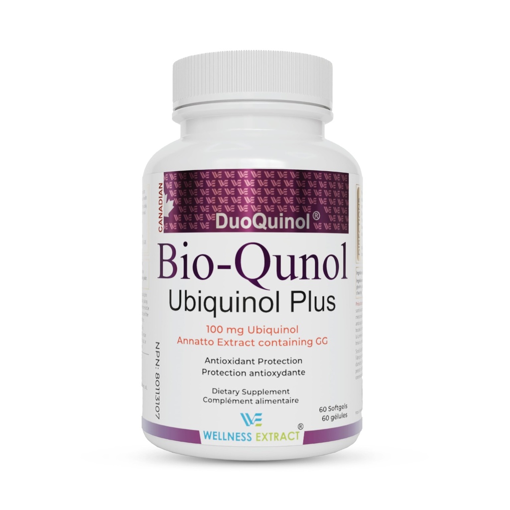 WELLENess EXSTT BioQuinol Ubiquinol (CoQ10) med Geranylgeraniol - Master Antioxidant for Heart Health, Cellular Energy 150mg 60 Softgels