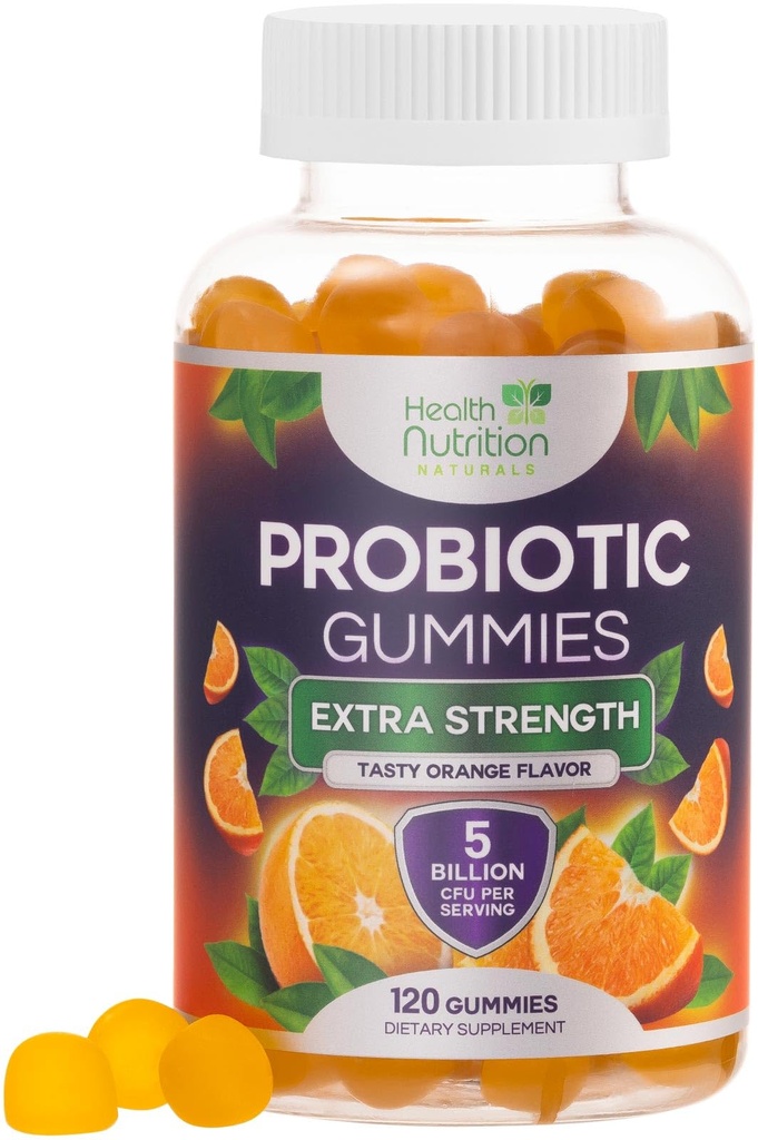Probiotiske gummier 5 Millioner CFU - Diverse Probiotiske Strops til fordøjelsessygdomme & Gut Support Gummy til kvinder, mænd, & Kids, Daglige Probiotika supplement til immunforsvar, non-GMO, Vegan, 120 Gummies