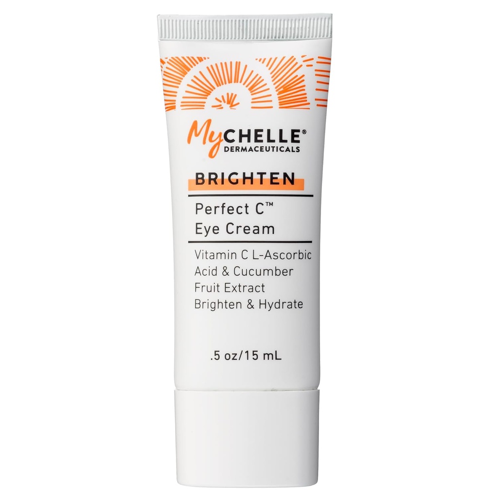 MyCHELLE Dermacaces Perfect C Eye Cream - Eye Cream til mørke cirkler og puffiness med C-vitamin & Plant Stem celler til at reducere synlige tegn på aging, fine linjer og rynker, 0,51 Fl Oz (pakke med 1)