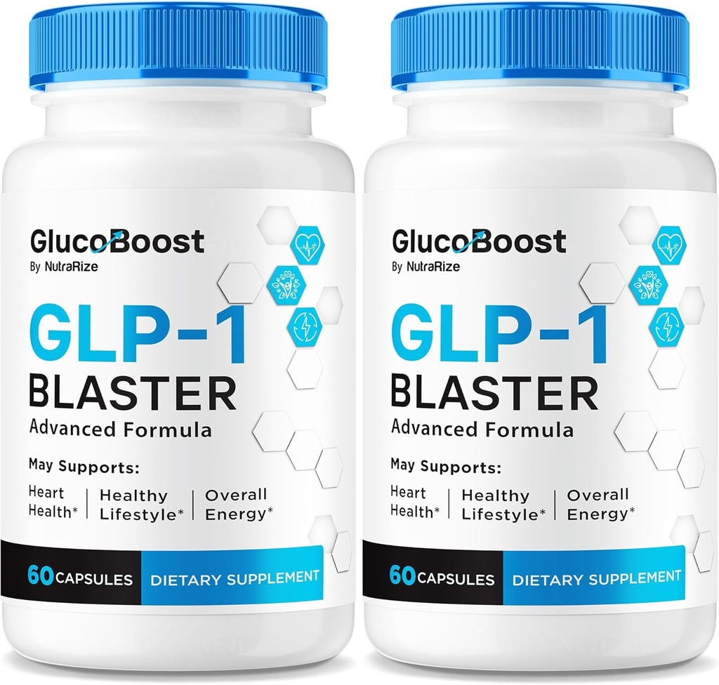 (2 Pack) GlucoBoost kapsler, Official GlucoBoost GLP-1 Booster, Alle naturlige formel til at opretholde stabile sunde niveauer, Premium blodtilskud Vitaminer, GlucoBoost anmeldelse (120 kapsler)