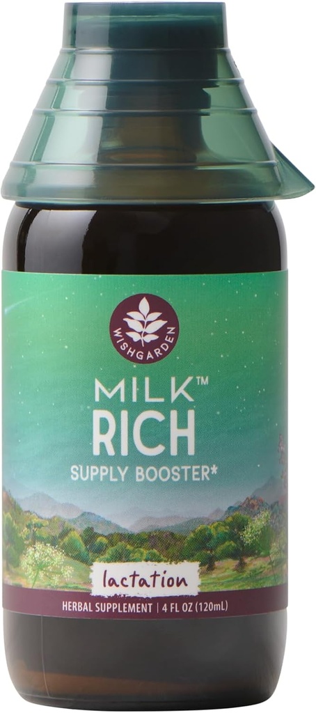 WishGarden Herbs Milk Rich med Geder Rue and Fanugreek - Urte Amning Support, Breast Milk Supply Boost og Amning Supplement til at øge mælk Flow kvalitet og produktion, 4oz