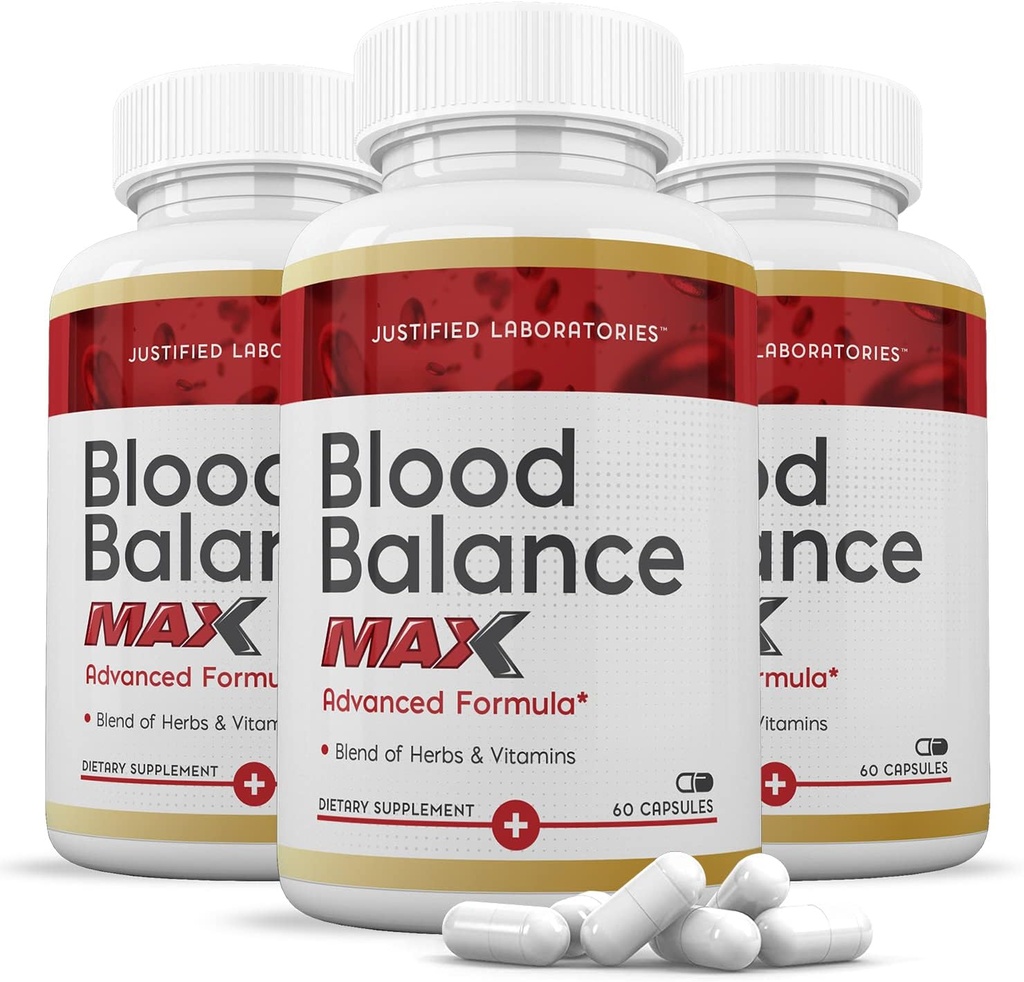 Begrundede laboratorier (3 Pack blodbalance Max 1295MG formel supplement piller 180 kapsler