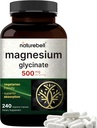 NatureBell Magnesium Glycinate 500 mg, 240 Veggie Kapsler