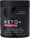 Sports Research Keto Plus eksogene Ketoner med goBHB - 30 Servering Budding124; Keto Electrolyte Powder for Hydration, Energy, Focus & Ketosis Budding124; Keto Certified, Vegan Friendly (Raspberry Lemonade)