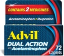 Advil Dual Action Overtrukket kapsler med Acetaminophen, 250 Mg Ibuprofen og 500 Mg Acetaminophen per dosis (2 dosisækvivalent) for 8 timers smertelindring - 72 Tælling