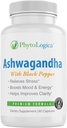 Organiske Ashwagandha kapsler med sort peber, Understøtter Hormon, Non- GMO, Gluten- Free, Vegan, Natural, 60 Kapsler