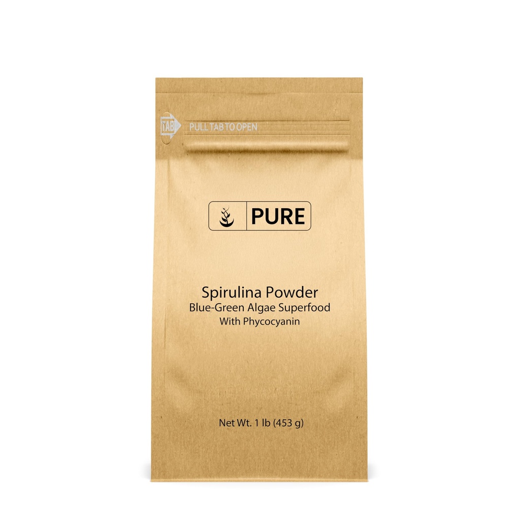 PURE ORIGINAL INGREDIENSER Spirulina pulver (1 LB) Grøn Alger Superfood med Phycocyanin