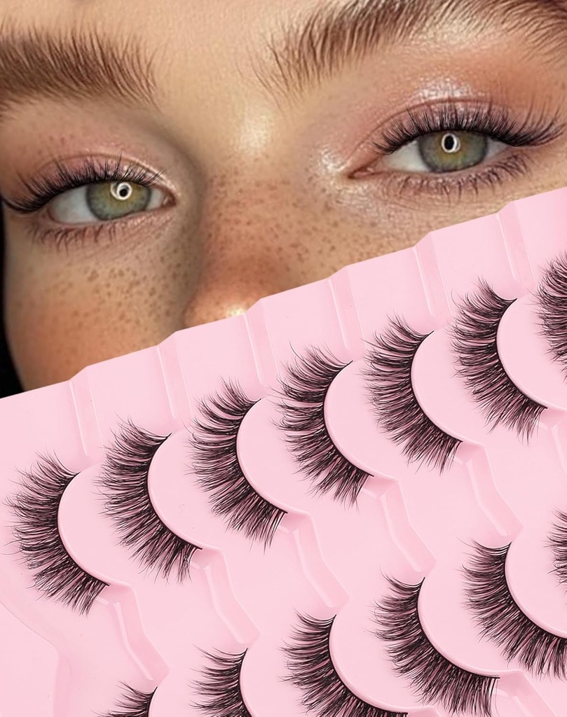 Naturlige blærer Mink Naturlige egyelaser False Eyelases Naturlige look Falske blærer Wispy Eye Lass Kat Eyelases Fake Lass KD01