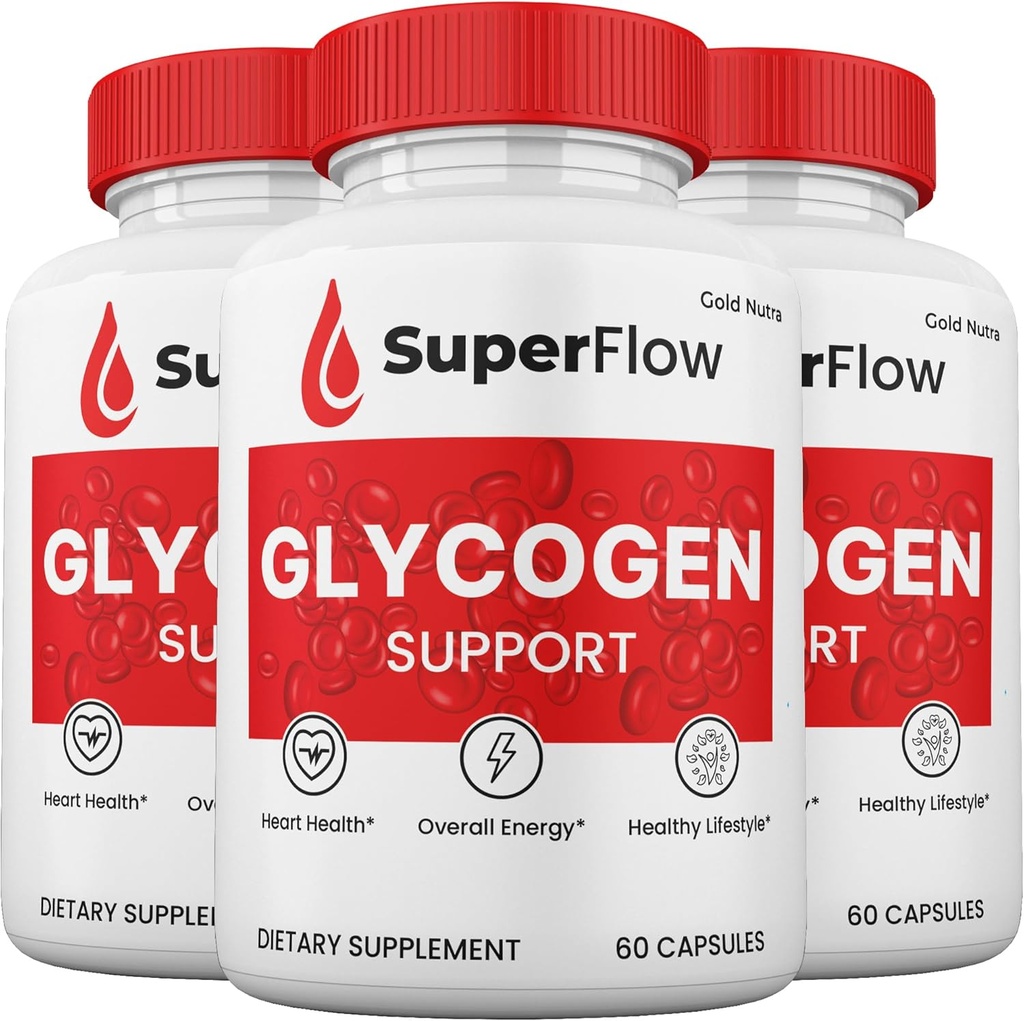 (3 Pack) Super Flow Blood Support Kapsler, SuperFlow Glycogen Pills Alle naturlige supplement, 3-måned Tilgang.
