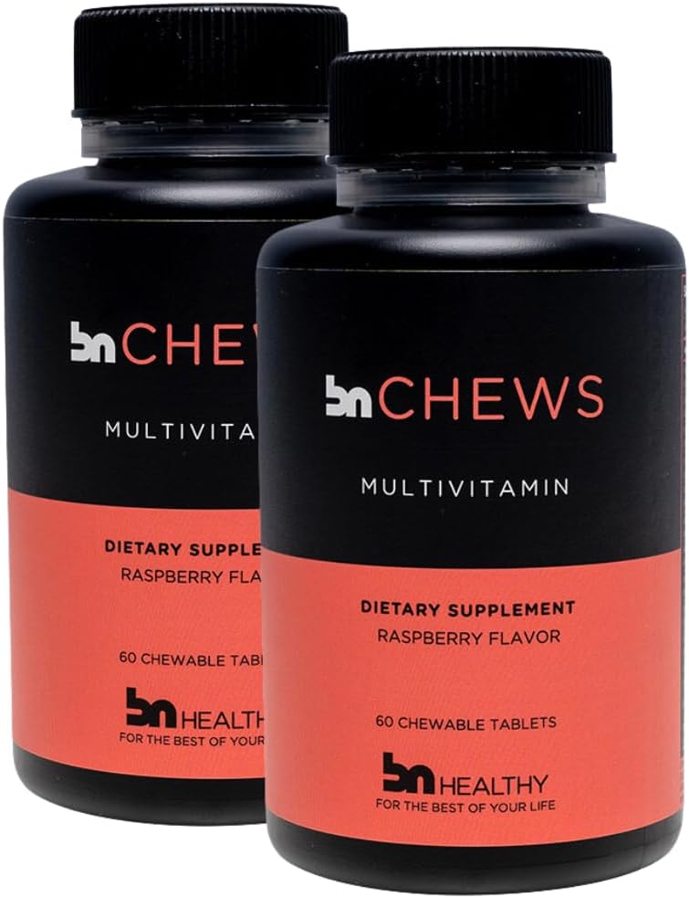 BNSund Chewable 2 Pack Bariatric Multivitamin med jern, vitamin B12, lækker hindbær flavor - 120 Ct - 60- 120 Day Supply.