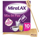 MiraLAX rødme Forstoppelse Relief Laxative Powder, Afføringsmiddel med PEG 3350, Ingen hårde bivirkninger, enkelt dosis mix- I Pax med mixing Stirrer, Travel Pack, 10 dosis