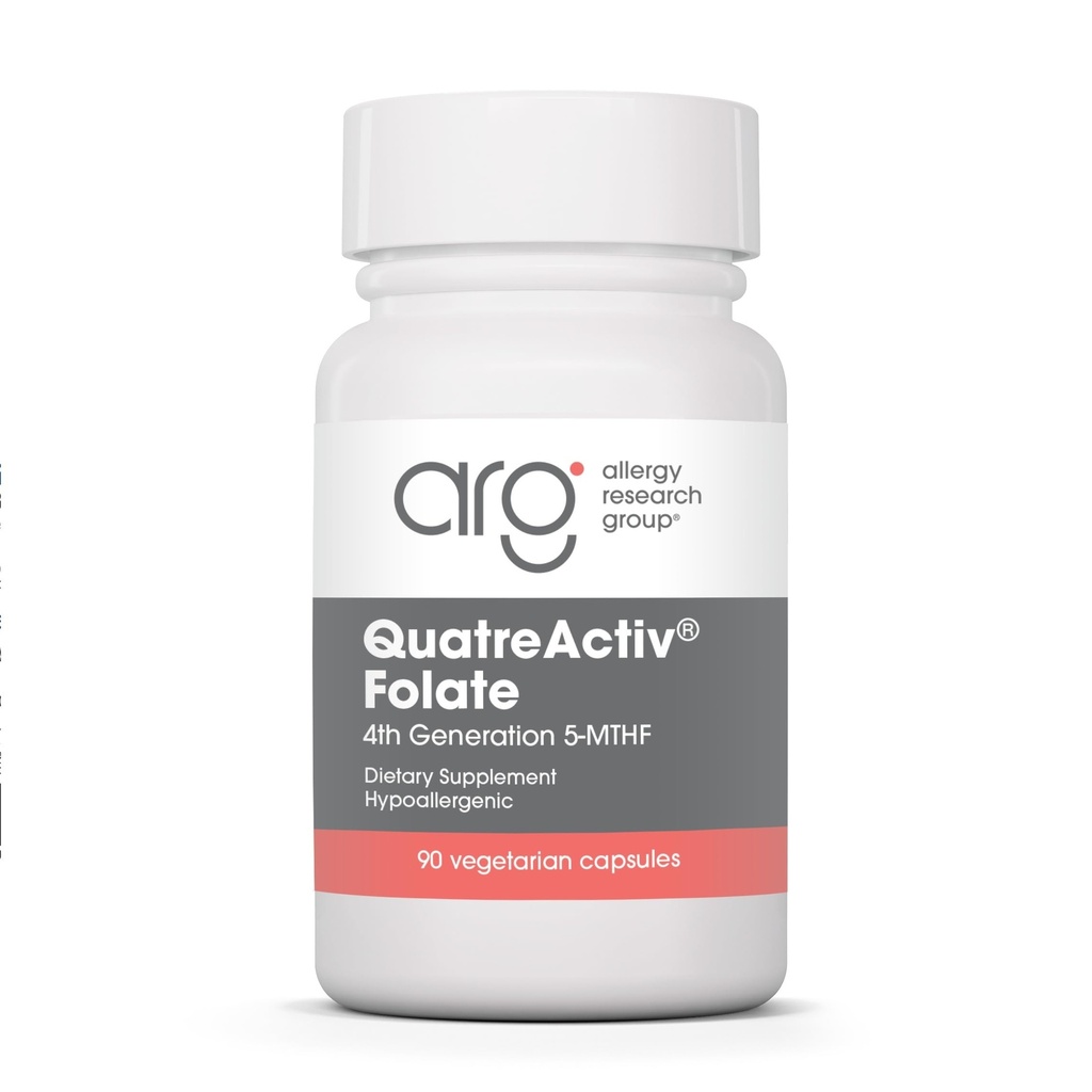 Allergy Research Group QuatreActiv Folate Supplement - Methylfolat, 5-MTHF, Methylation Support, Quatrebolske, Vegetariske Kapsler - 90 Tæl