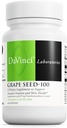DAVINCI Labs Grape Seed- 100 - Kosttilskud til support immunsystem, vaskulær funktion og sund hud * - med 100 mg Grape Seed Extract per servering - Gluten- Free - 60 Vegetariske kapsler