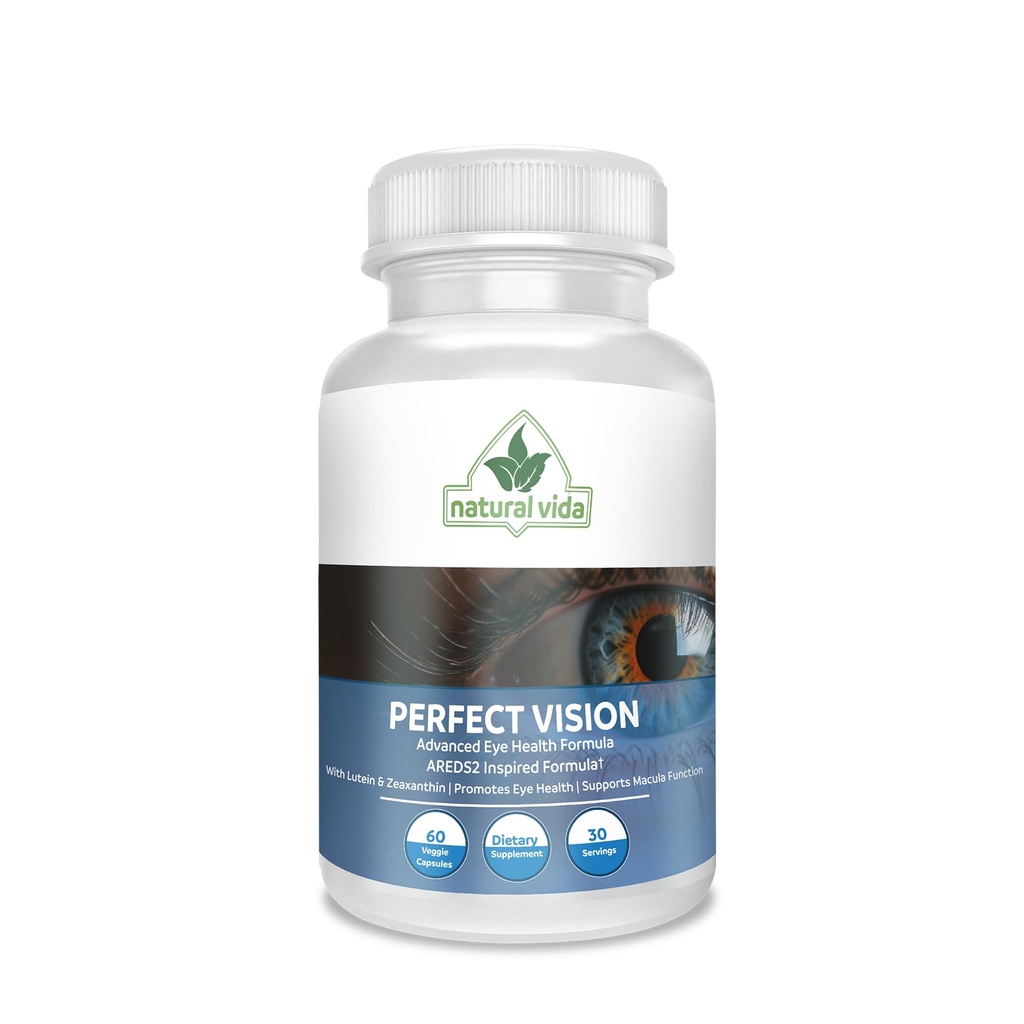 Perfekt Vision AREDS2 Inspireret Formel - Forbedre Vision Supplement - Lutein Zeaxanthin Vision Complex (60 øjenkapsler)