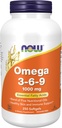 Now Foods Supplements, Omega 3-6-9 1000 mg med en blanding af Hør frø, Aften Primrose, Canola, Sort Currant og Græskarfrø Olier, 250 Softgels