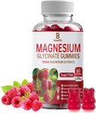 Magnesium Glycinat Gummies, Magnesium Supplement, Magnesium Glycinate, C-vitamin, D, B12, CoQ10, for Rolig Mood & Muscle, Sleep, for voksne, 60 Gummies