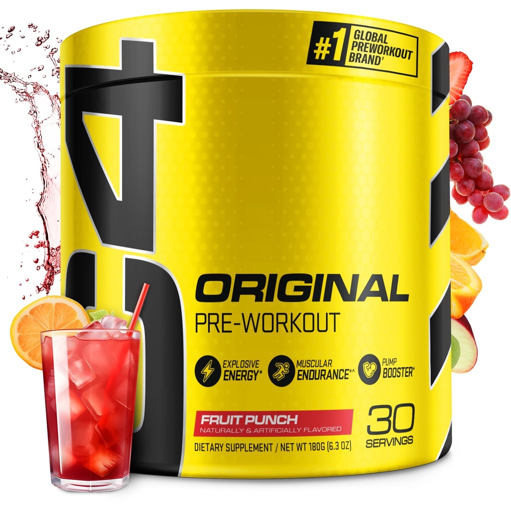 Cellucor C4 Original Pre Workout Powder Punch Membran 124; C-vitamin til immunsupport- 124; Sugar Free Preworkout Energy for mænd & kvinder