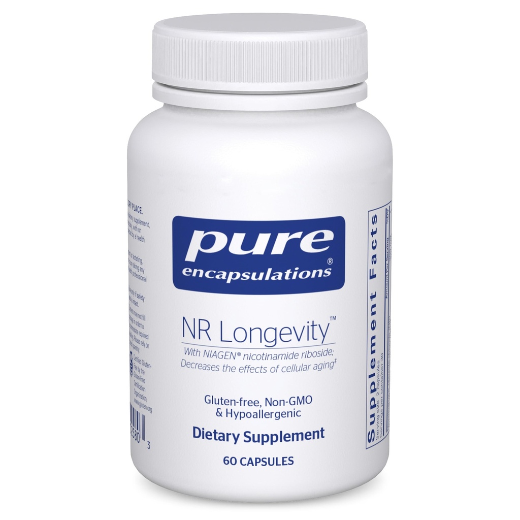 Ren indkapsling NR Longevity - Understøtter sund aldring. Genoptagelse af NAD + & Mitokondriel funktion * - med NIAGEN - Gluten Free, Non- GMO, Hypoallergen - 60 kapsler