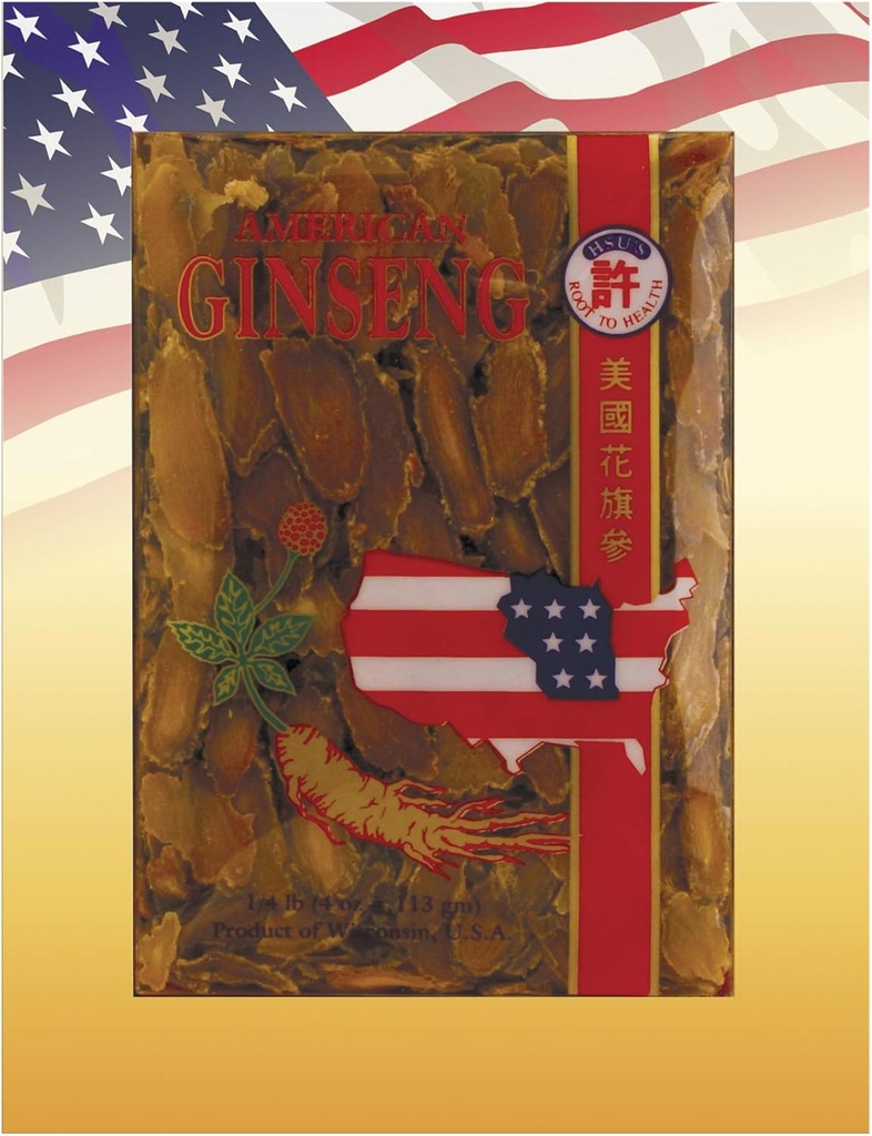 HSU 's Ginseng SKU 0146-4 - 124; American Red Slices - 124; Dyrket Fem År Rød Amerikansk Ginseng - 124;