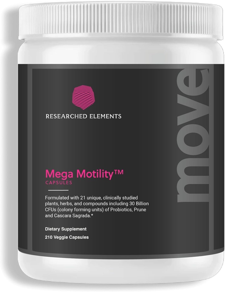 Mega Motilitet fordøjelse sundhed supplement til at fremme GI motilitet - Effektiv og ren urtemateriale Prebiotic / Probiotiske Formulering - Hjælper reducere obstipation, gas og bloating (Capsule, 60 Veggie Caps)