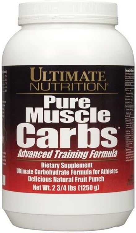 Ultimate Nutrition Pure Muskelkulhydrater - Complex Kulhydrat pulver til vedvarende energi - Ingen fedt, Ingen Cholesterol -Calorie for muskel Gainers og atleter, Frugt Punch, 2,75 Pounds